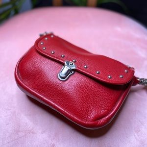 Leather vintage red bag